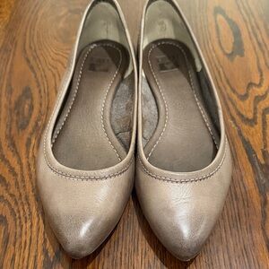 Frye Taupe Leather Flats